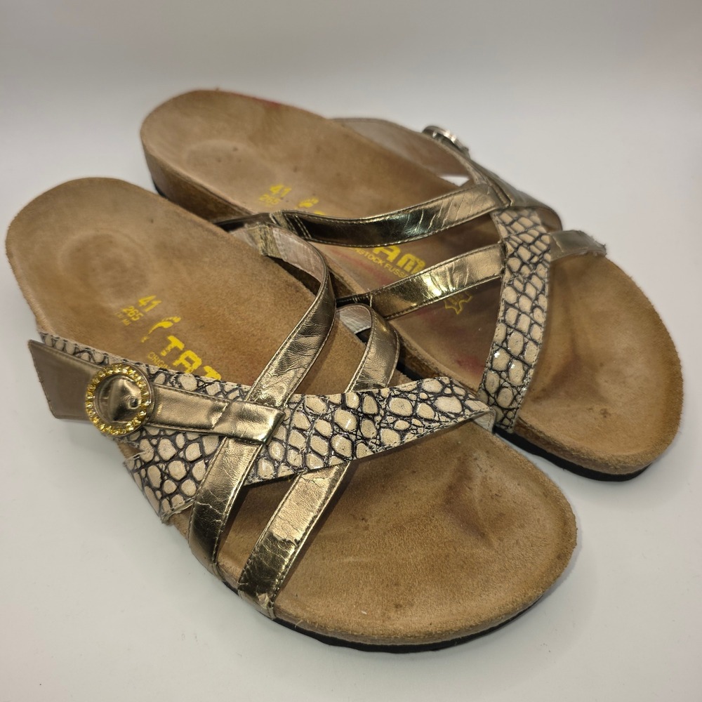 Tatami by Birkenstock Gold Snakeskin Multi Strap Sandals‎ EU 41 L10 M8 Germany